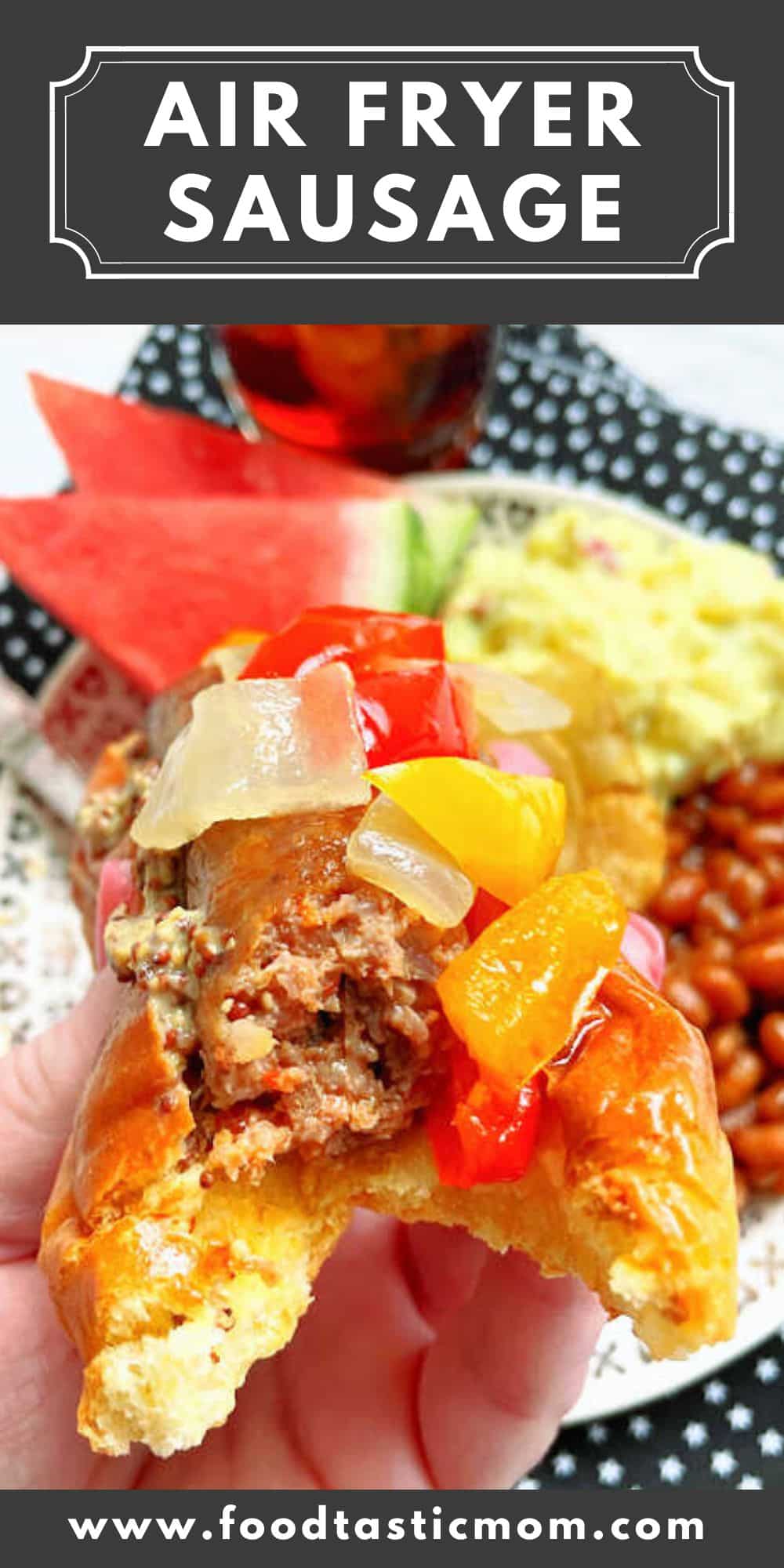 Enjoy easy Air Fryer Sausage for any occasion. Your air fryer is the hands off way to cook Bratwurst, Italian sausage or any other variety. via @foodtasticmom