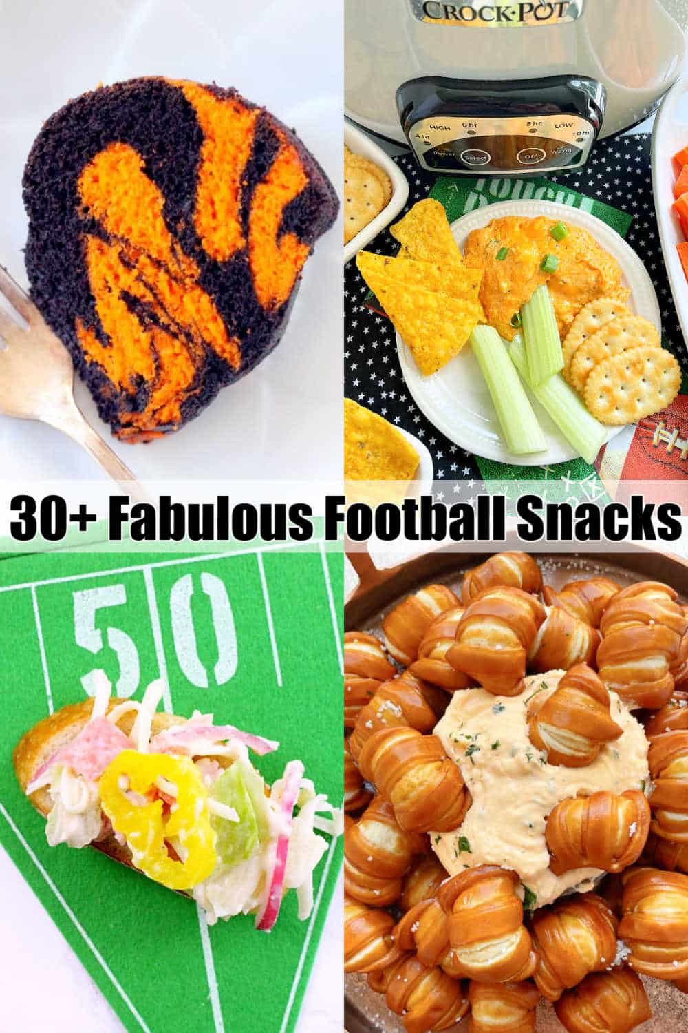 30+ Fabulous Football Snacks | Foodtastic Mom #footballfood #gamedayrecipes #footballsnacks via @foodtasticmom