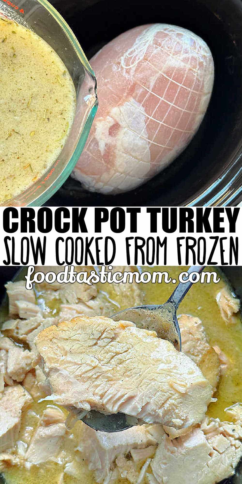 Learn how to cook a turkey breast from frozen in your Crock Pot, complete with delicious gravy made with my microwave roux. via @foodtasticmom