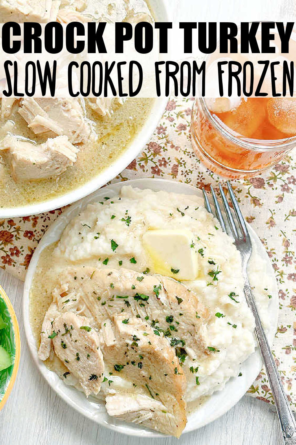 Learn how to cook a turkey breast from frozen in your Crock Pot, complete with delicious gravy made with my microwave roux. via @foodtasticmom