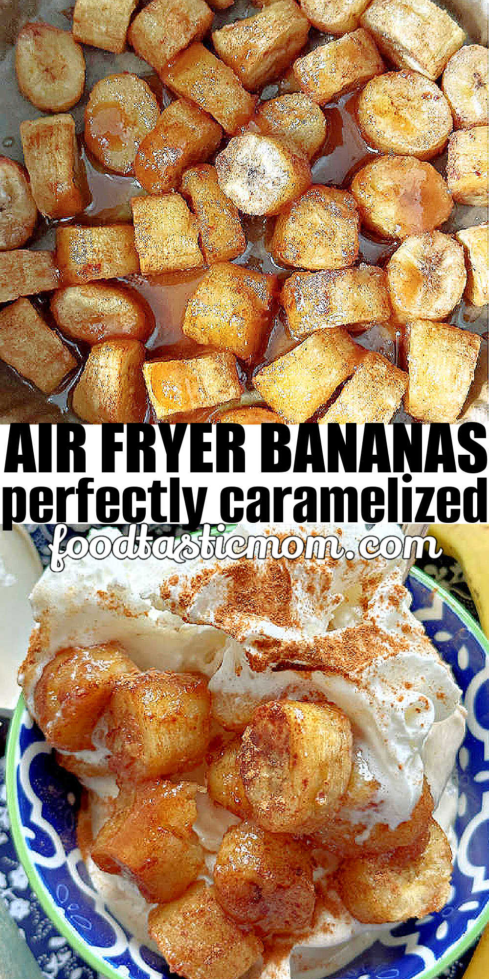 Air Fryer Bananas | Foodtastic Mom #airfryerbananas #airfryerrecipes #bananarecipes via @foodtasticmom
