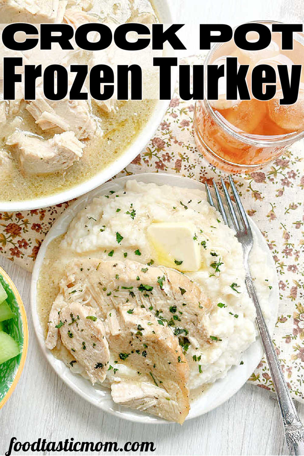 Learn how to cook a turkey breast from frozen in your Crock Pot, complete with delicious gravy made with my microwave roux. via @foodtasticmom