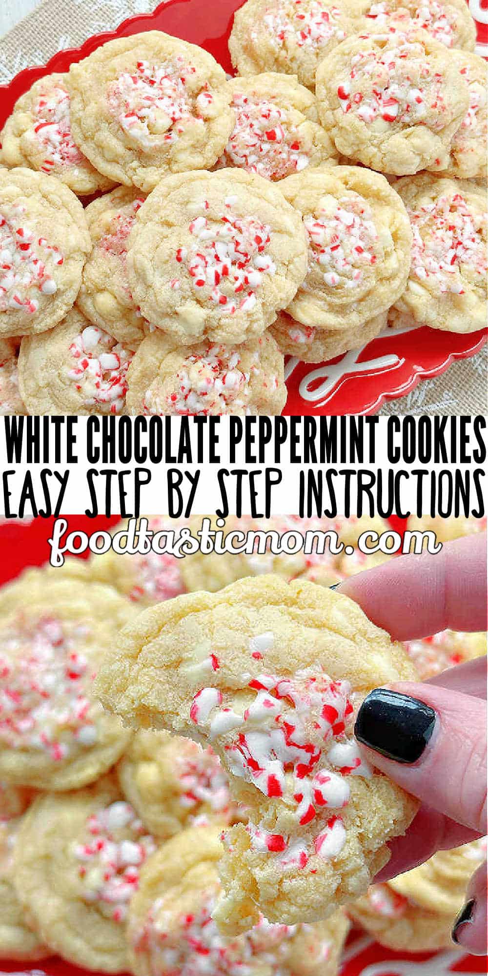 My White Chocolate Peppermint Cookies are famous. Crushed candy canes and white chocolate chips combine for the best Christmas cookie! via @foodtasticmom