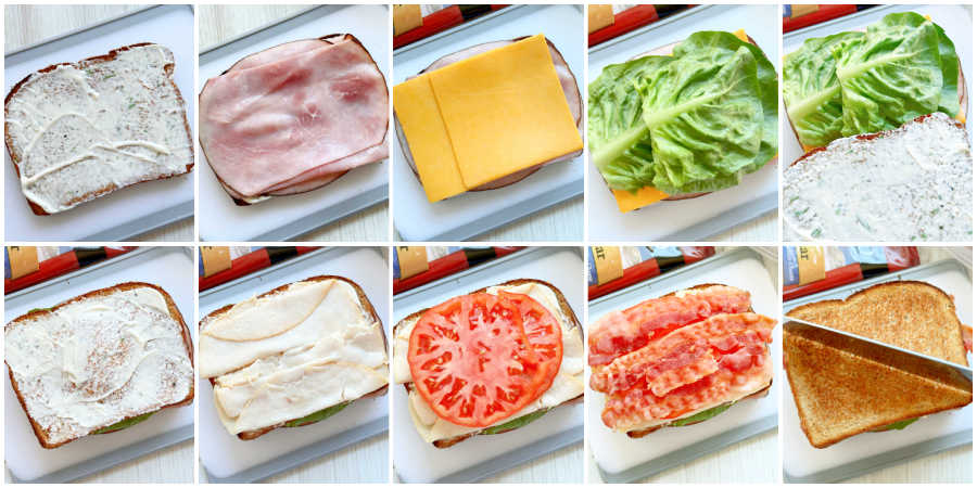 step by step instructions for how assembled a clubhouse sandwich