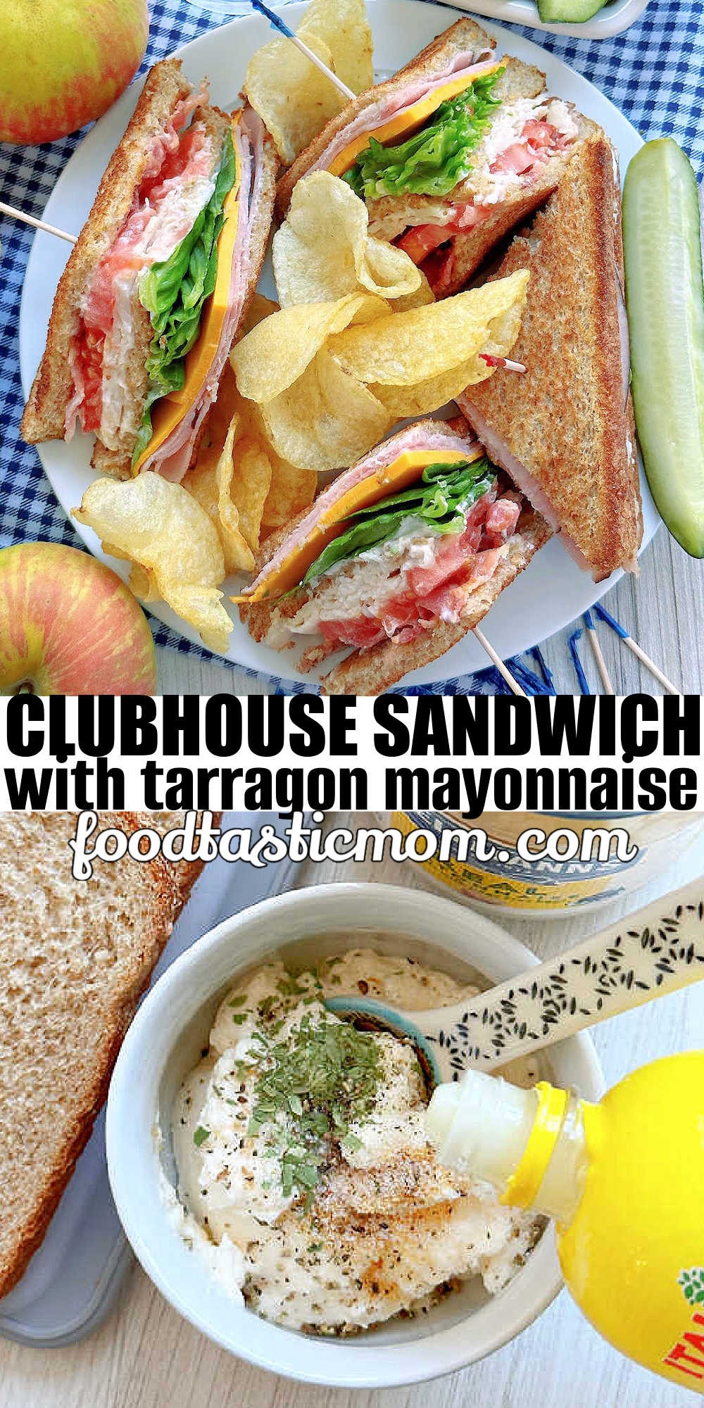 A classic club sandwich recipe with easy step by step instructions. Tarragon mayonnaise and buttery toast make this club sandwich the best. via @foodtasticmom