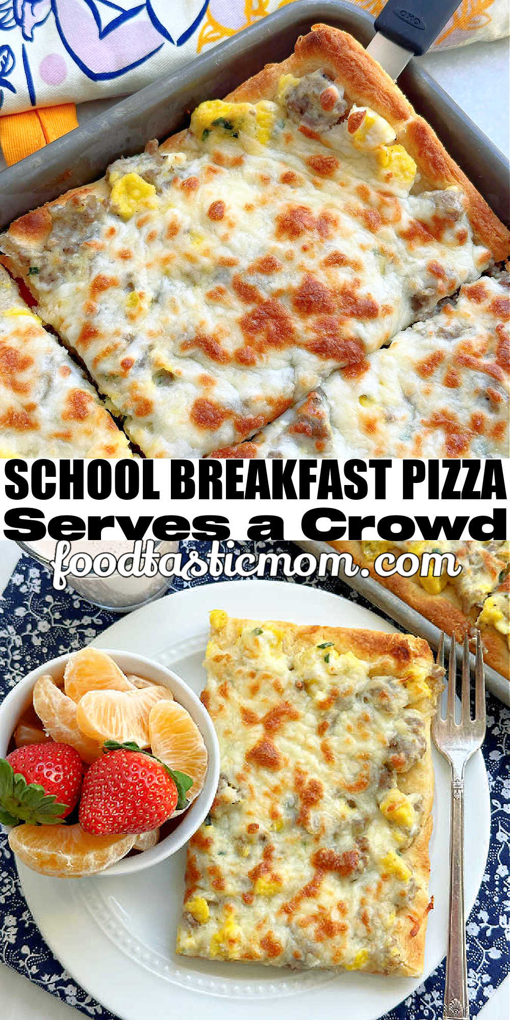 School Breakfast Pizza | Foodtastic Mom #schoolbreakfastpizza #breakfastrecipes #pizzarecipes via @foodtasticmom