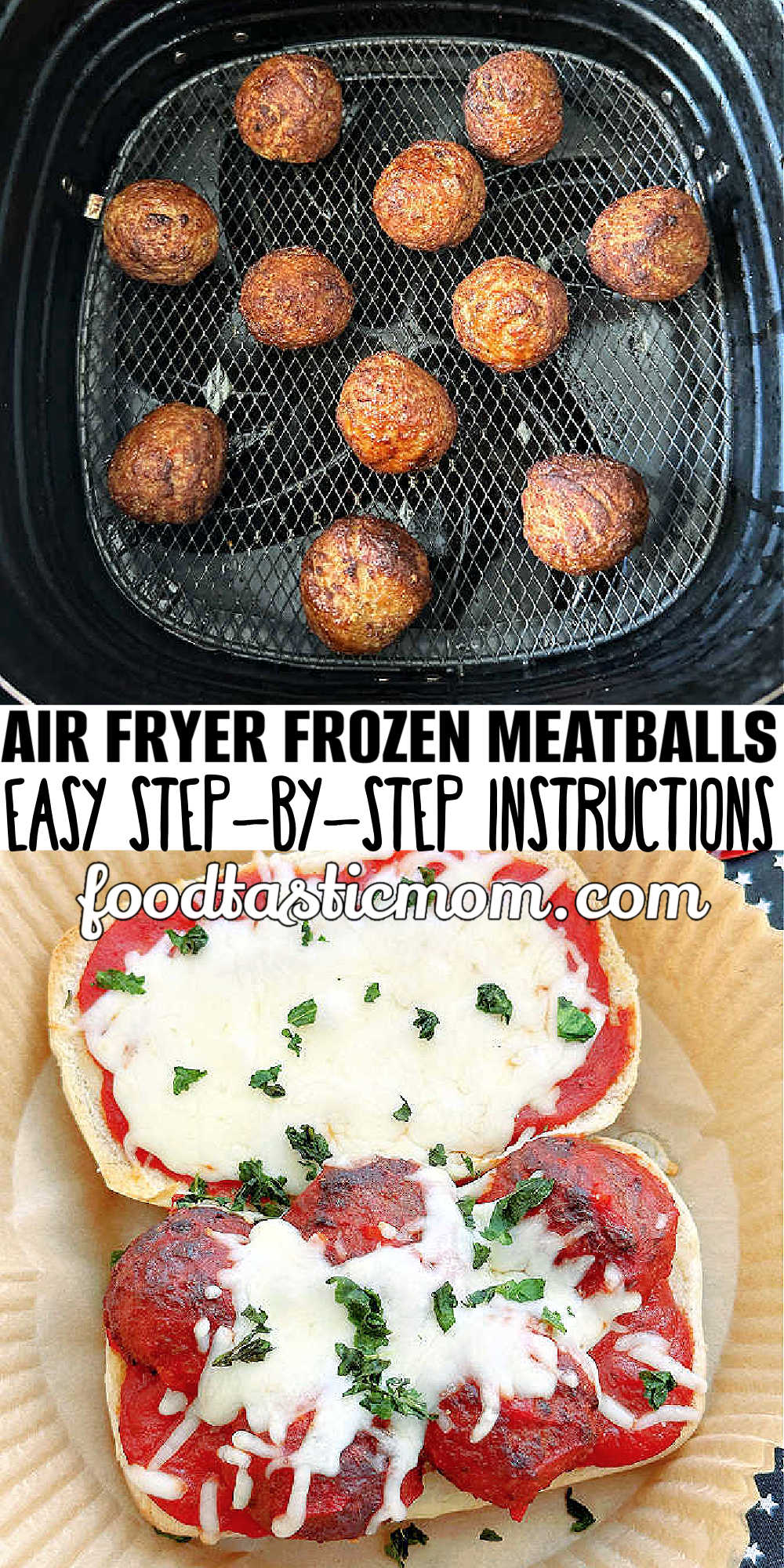 Make a variety of easy and delicious snacks and meals with perfectly cooked Air Fryer Frozen Meatballs. Instructions work for any brand. @foodtasticmom via @foodtasticmom