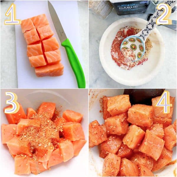 Air Fryer Salmon Bites - Foodtastic Mom
