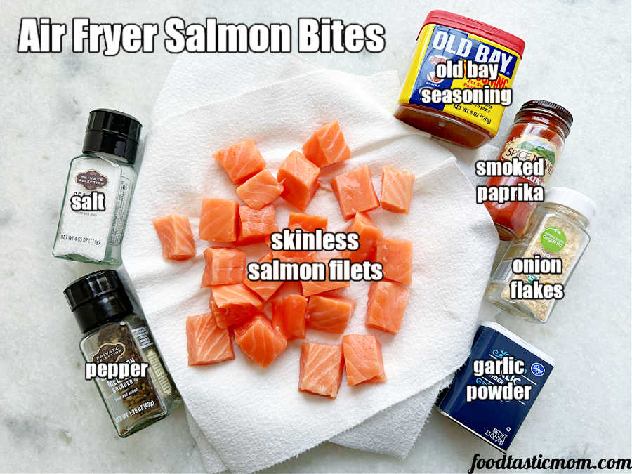 ingredients for making air fryer salmon bites