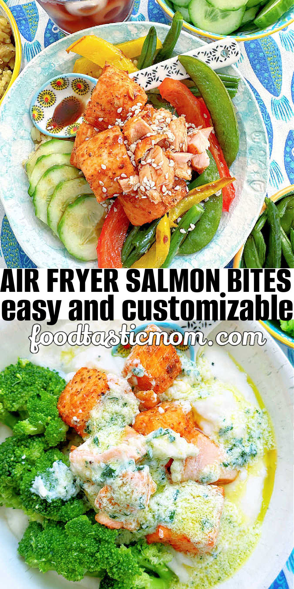 Air Fryer Salmon Bites | Foodtastic Mom #airfryersalmonbites #salmonrecipes #airfryerrecipes via @foodtasticmom