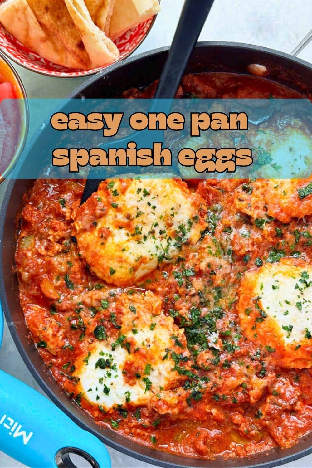 Spanish style eggs are full of flavor, simple to make and perfect for breakfast, brunch or dinner. Serve with tortillas, potatoes or rice. via @foodtasticmom