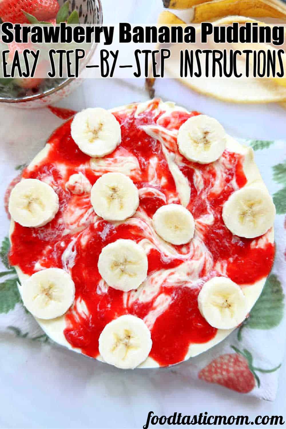 Strawberry Banana Pudding via @foodtasticmom