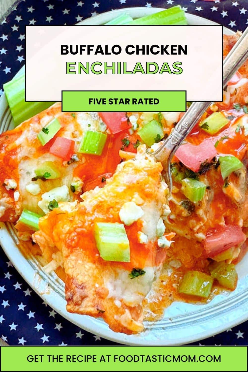 My recipe for Buffalo Chicken Enchiladas are a delicious twist on a traditional enchilada recipe. They are quick to make and full of flavor. via @foodtasticmom