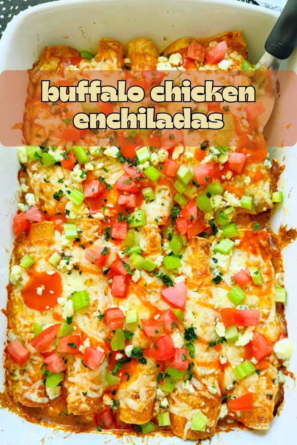 My recipe for Buffalo Chicken Enchiladas are a delicious twist on a traditional enchilada recipe. They are quick to make and full of flavor. via @foodtasticmom