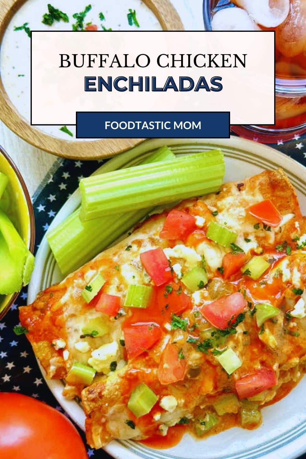 My recipe for Buffalo Chicken Enchiladas are a delicious twist on a traditional enchilada recipe. They are quick to make and full of flavor. via @foodtasticmom