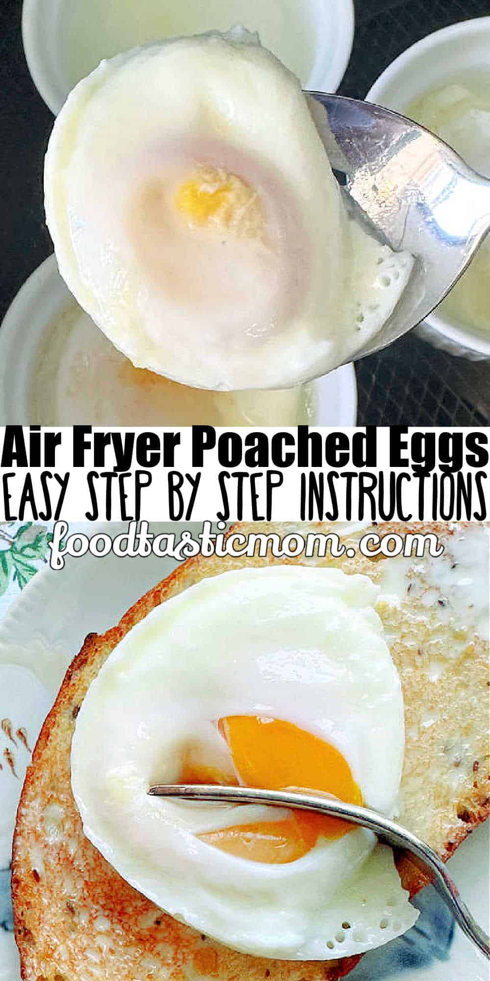 Air Fryer Poached Eggs are a fuss free method for fixing perfectly poached eggs for a quick breakfast any morning of the week. via @foodtasticmom