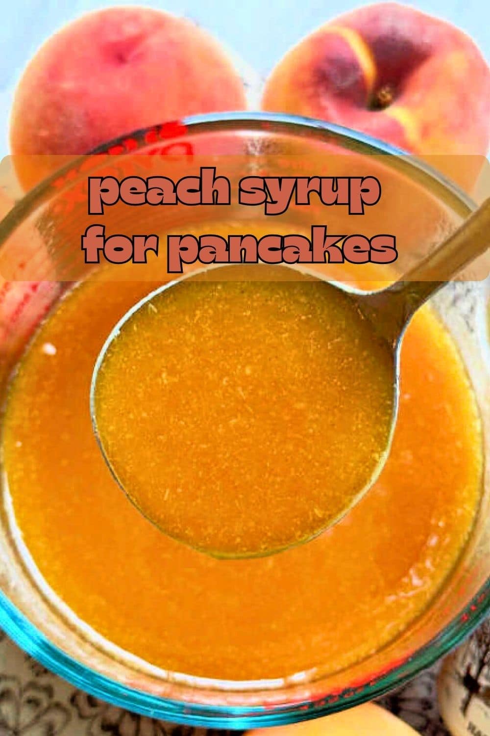 My homemade peach syrup recipe is delicious for topping pancakes and french toast. It can be made with fresh or frozen peaches. via @foodtasticmom