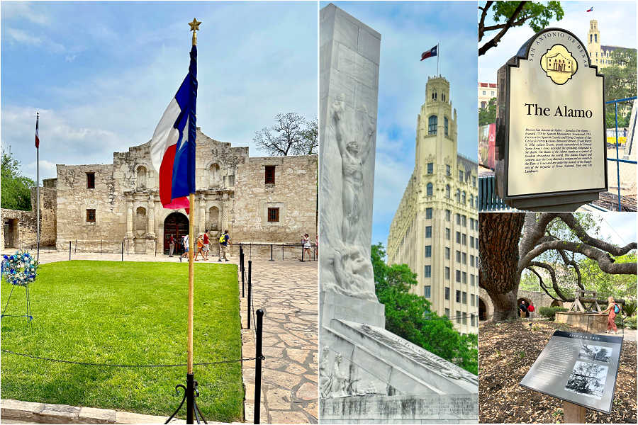 picture collage of the Alamo in San Antonio Texas