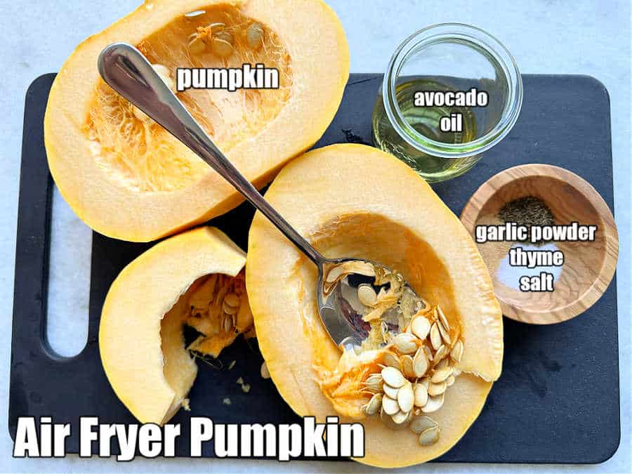 picture of ingredients for making air fryer pumpkin