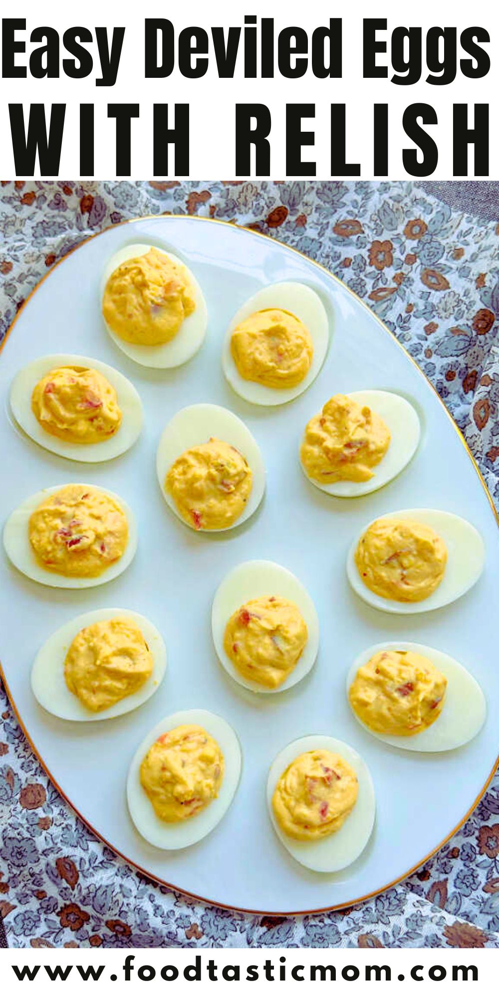 Flavor these Deviled Eggs with your favorite type of relish - sweet or dill pickle, red pepper or even chutney. Plus a fool-proof way for hard boiling eggs. via @foodtasticmom