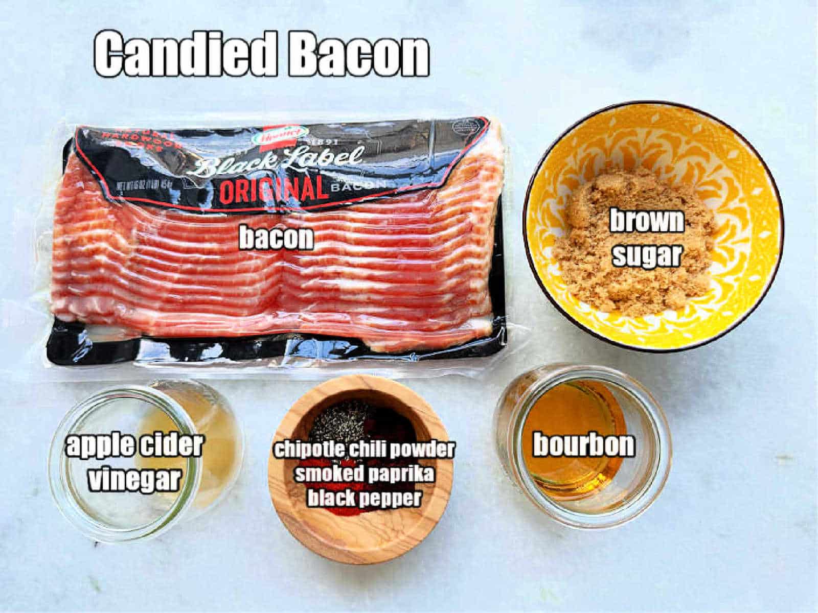picture on ingredients needed to make bacon candy