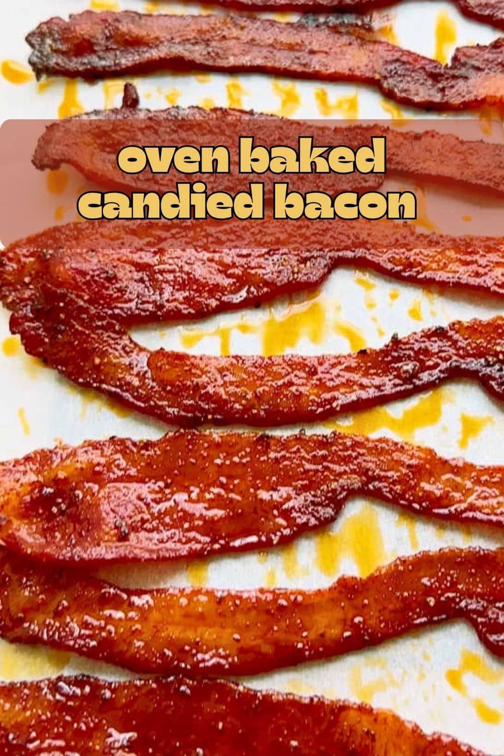 This easy candied bacon recipe combines brown sugar and spices with a splash of bourbon to easily brush on the bacon before baking. via @foodtasticmom