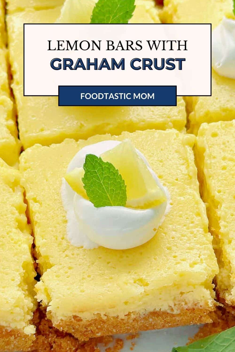These 7 ingredient Lemon Bars with Graham Cracker Crust are a truly impressive dessert that take very little effort to make. via @foodtasticmom
