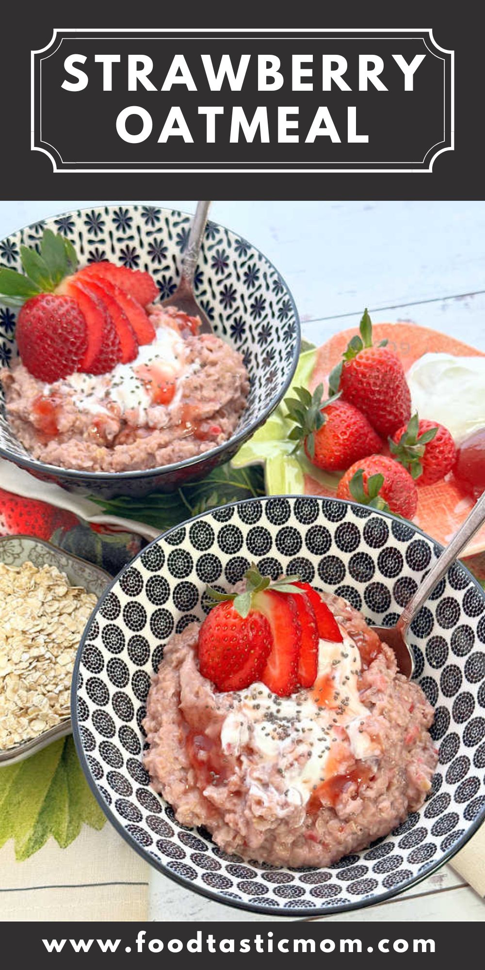 My easy strawberry oatmeal recipe with freeze-dried strawberries might become your new favorite way to enjoy a bowl of old fashioned oats. via @foodtasticmom