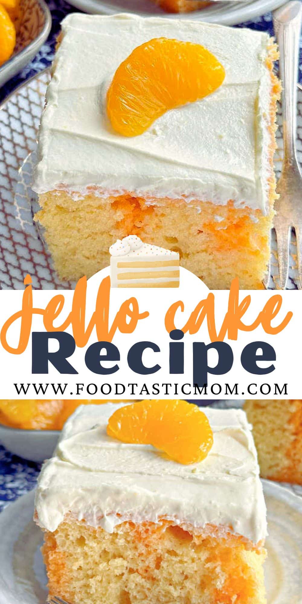 Jello cake is a vintage recipe that is a perfect dessert for family gatherings, sure to put a smile on everyone's face. A delicious cake that is so easy to make! via @foodtasticmom
