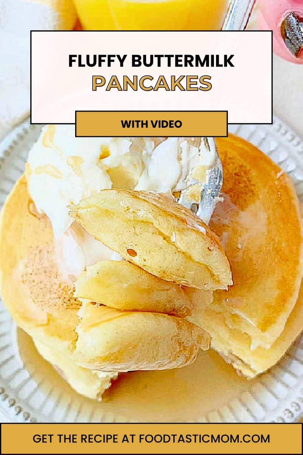 Full fat buttermilk and vegetable oil instead of melted butter are what you need to make the best buttermilk pancakes - video included. via @foodtasticmom