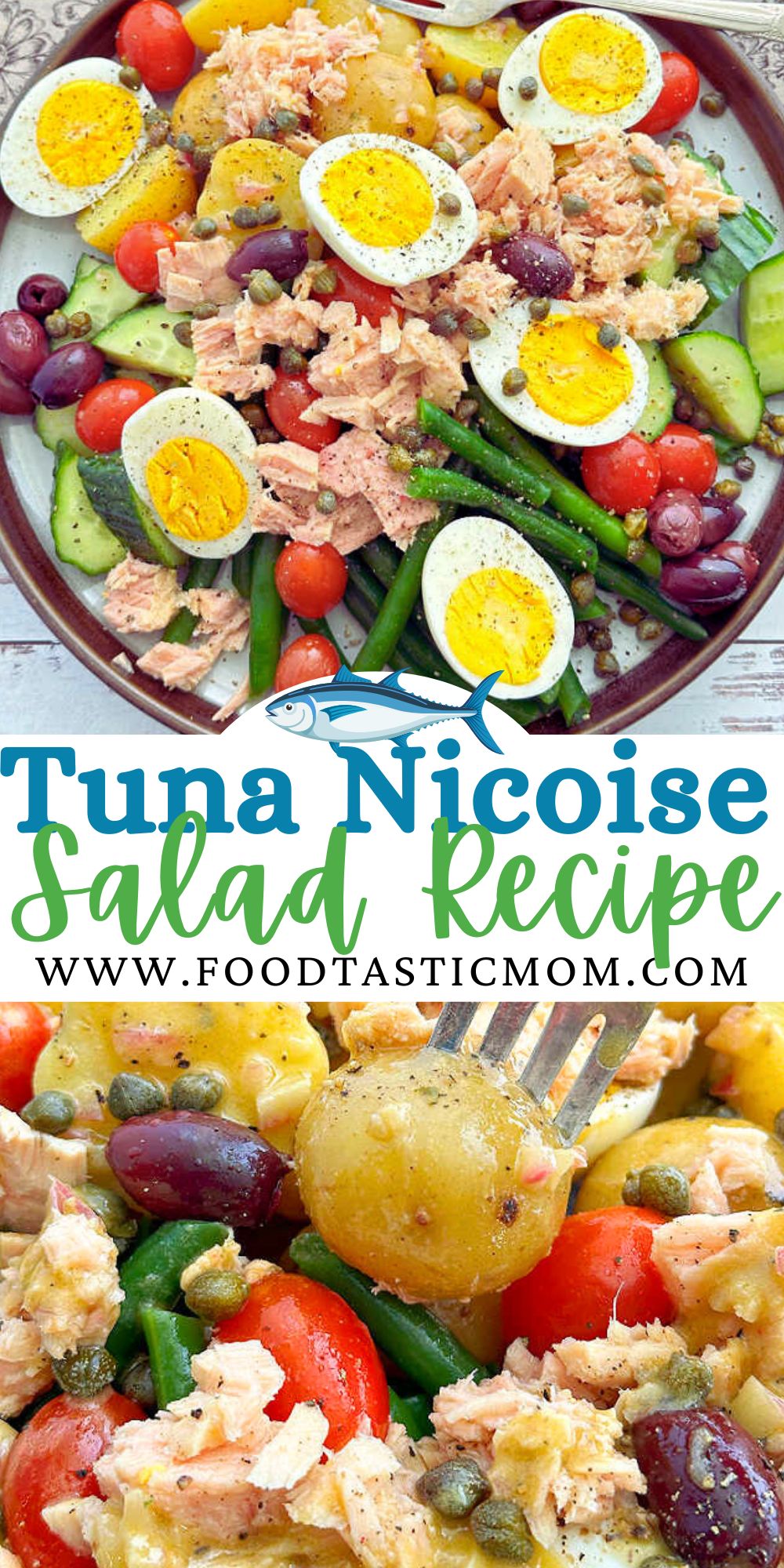 Discover secrets for streamlining the preparation and the best niçoise salad dressing for Tuna Nicoise Salad, a classic French salad. via @foodtasticmom