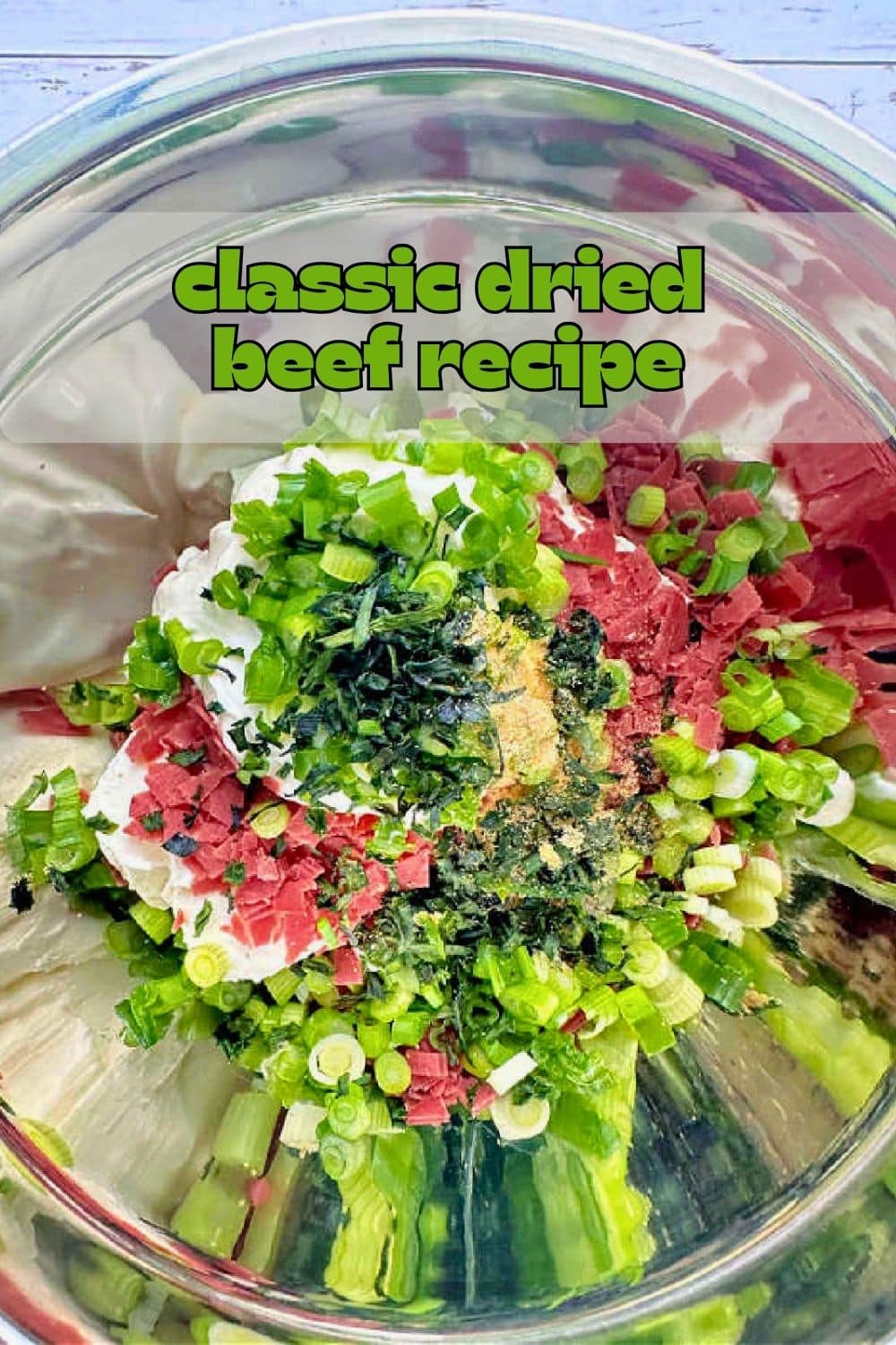 Dried Beef Dip is a classic appetizer made with simple ingredients. Serve this old-school recipe with butter cracker dippers or fresh veggies. via @foodtasticmom