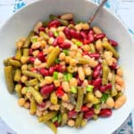 a bowlful of 4 bean salad, ready to serve