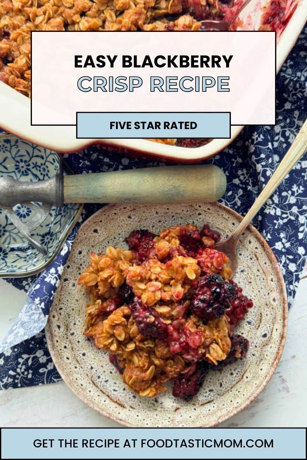 There's nothing like indulging in my Blackberry Crisp, with the best crunchy oat topping, fresh blackberries and a big scoop of vanilla ice cream. via @foodtasticmom