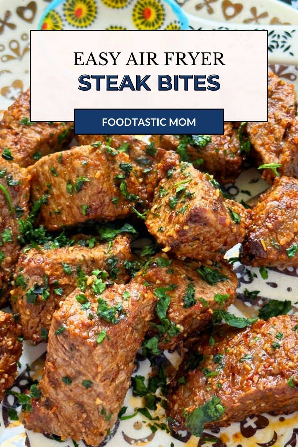 Air Fryer Steak Bites are an economical choice to make a pricier steak feed more people. They are so quick to make and perfectly cooked! via @foodtasticmom