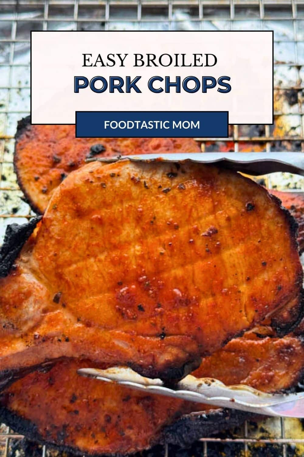 Broiled Pork Chops are tender and perfectly seasoned. They are a delicious and easy dinner your whole family will love. via @foodtasticmom