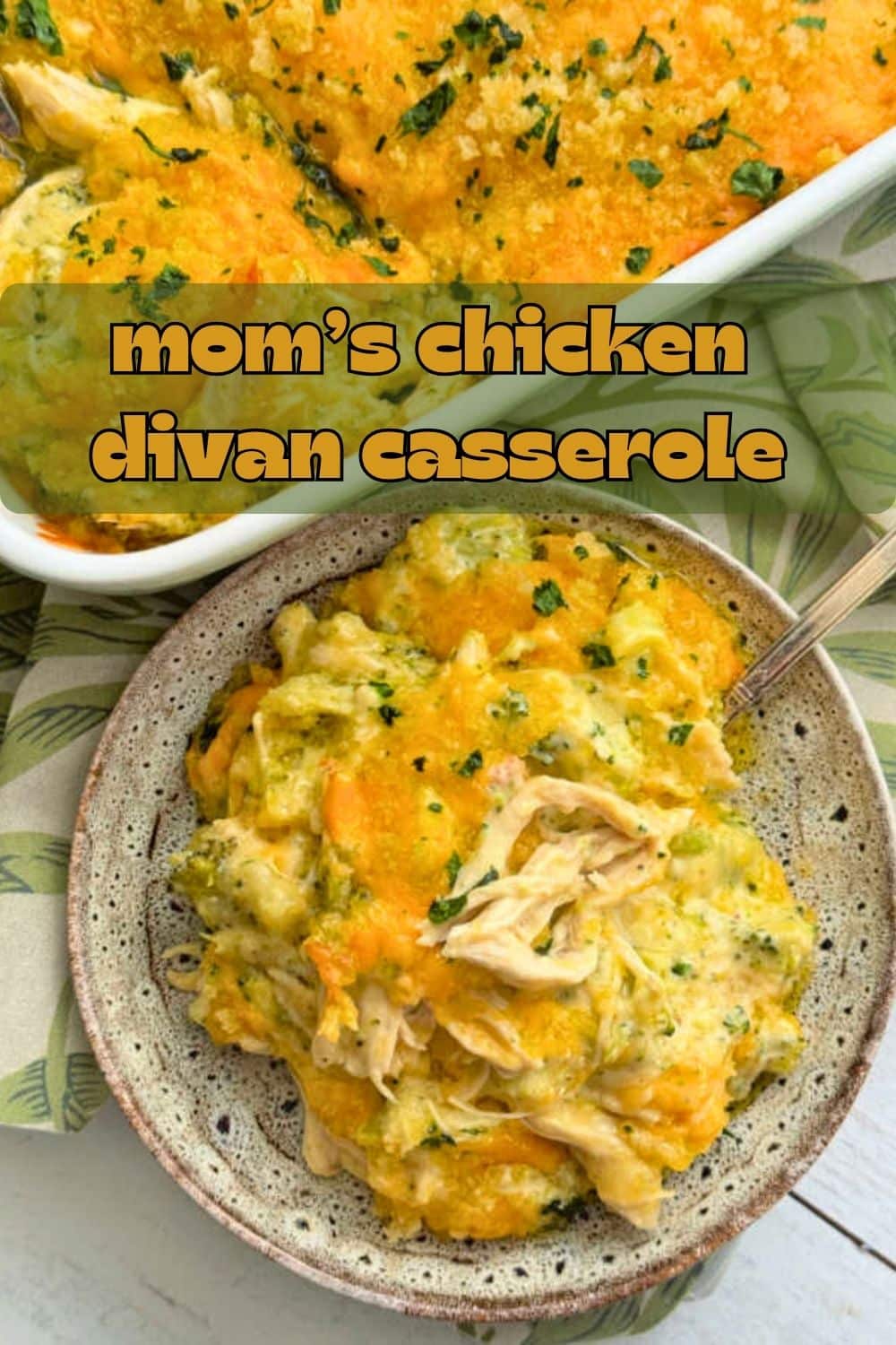 My Mom's recipe for Chicken Divan could not be more simple to make or more comforting to eat. Use a rotisserie chicken for quick prep. via @foodtasticmom