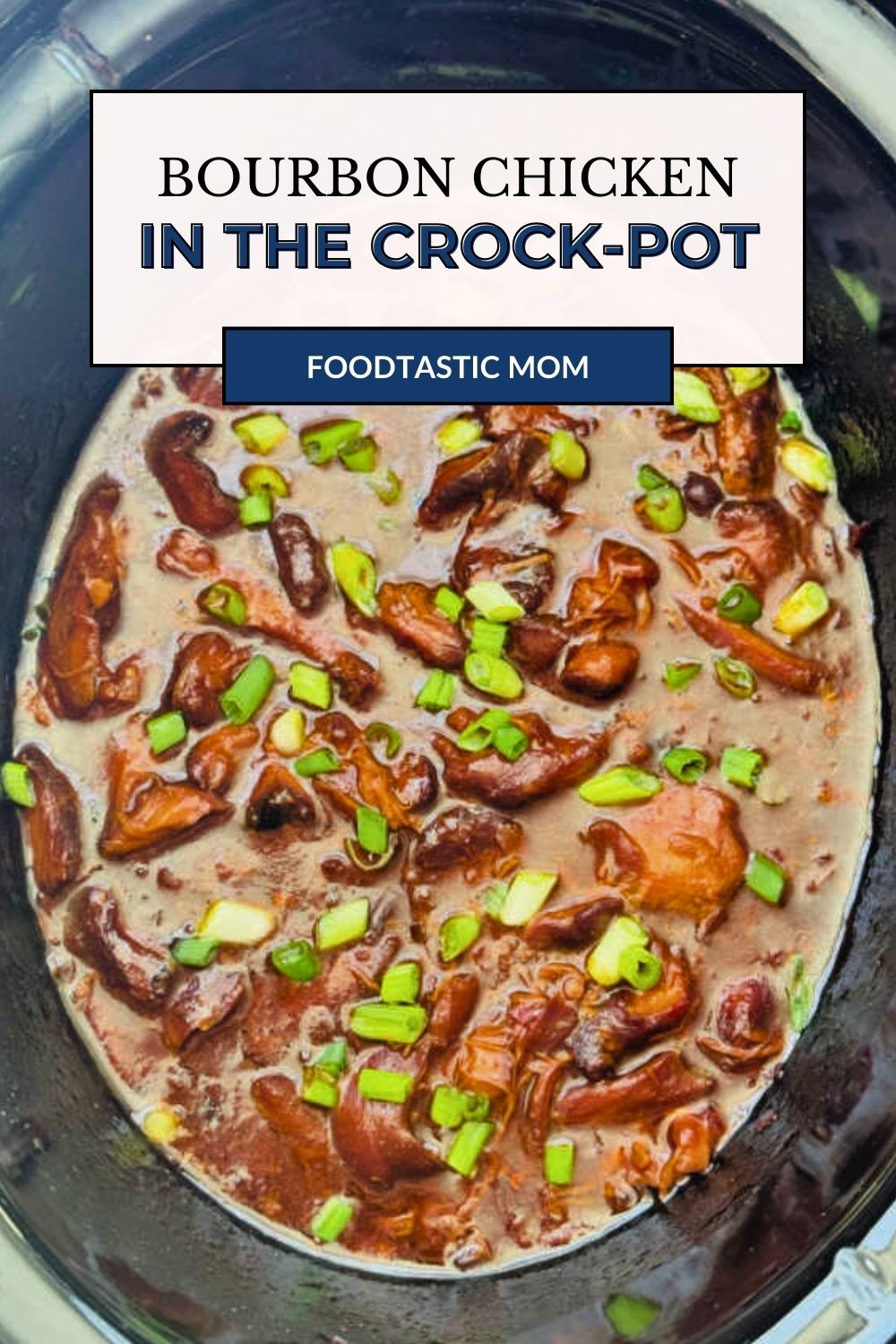 The yummy sauce for my Bourbon Chicken in the Crock Pot is perfectly sticky thanks to a few secret ingredients including a microwave roux. via @foodtasticmom