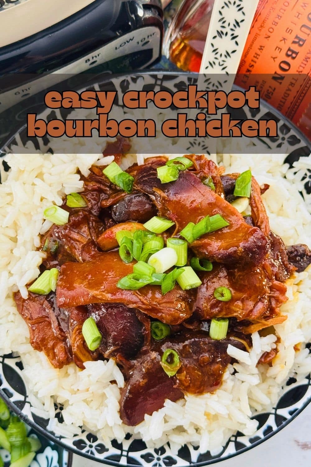 The yummy sauce for my Bourbon Chicken in the Crock Pot is perfectly sticky thanks to a few secret ingredients including a microwave roux. via @foodtasticmom