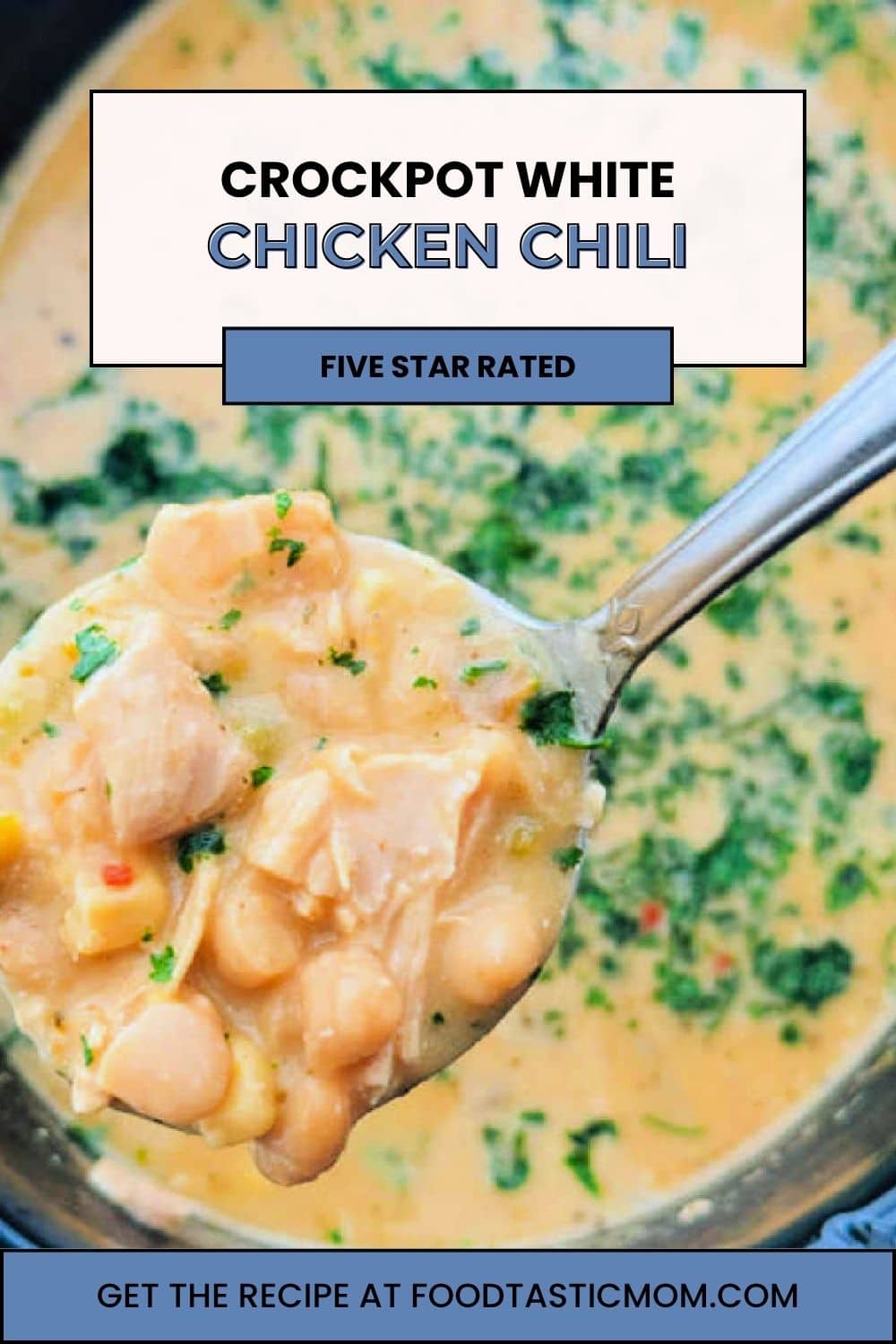 My white chili recipe for the Crock-Pot is so simple to make with bold and rich flavors. It'll quickly become a favorite during chili season. via @foodtasticmom