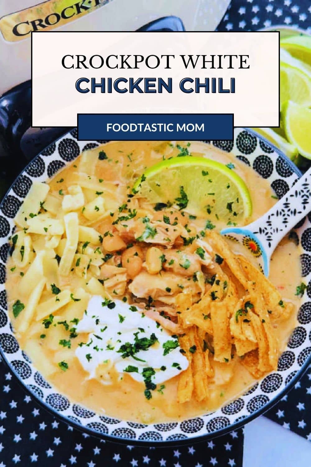 My white chili recipe for the Crock-Pot is so simple to make with bold and rich flavors. It'll quickly become a favorite during chili season. via @foodtasticmom