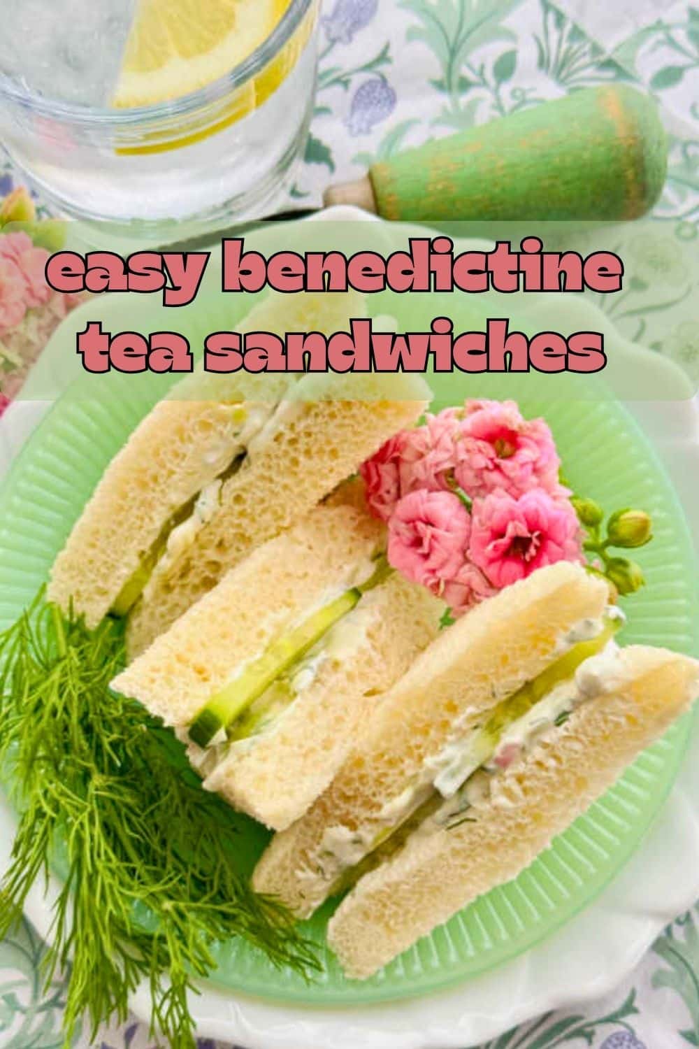 This easy Kentucky Derby benedictine sandwich recipe is the ultimate cucumber sandwich. Perfect for picnics and entertaining too! via @foodtasticmom