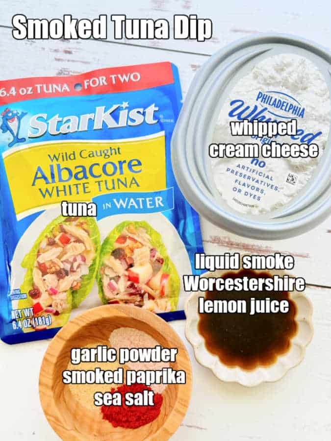 picture of ingredients needed to make Smoked Tuna Dip Recipe