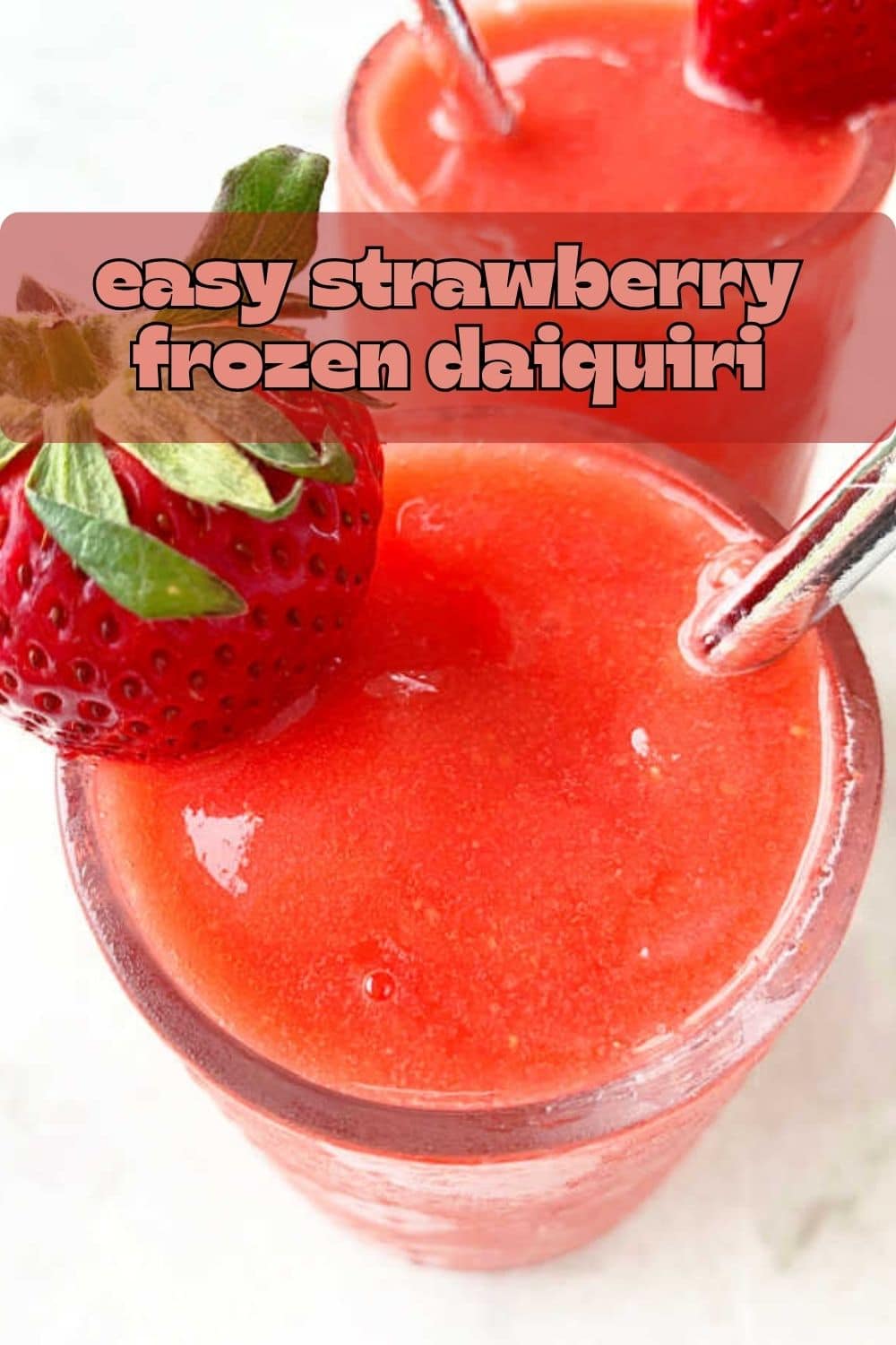 The best strawberry daiquiri is made with simple ingredients - frozen berries, the best rum, strawberry jam, powdered sugar and cardamom. via @foodtasticmom