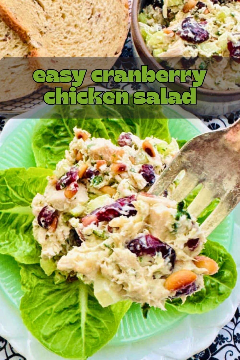 Perfect for meal prep this easy cranberry chicken salad recipe uses rotisserie chicken. Serve on a bed of lettuce or use it for sandwich filling. via @foodtasticmom