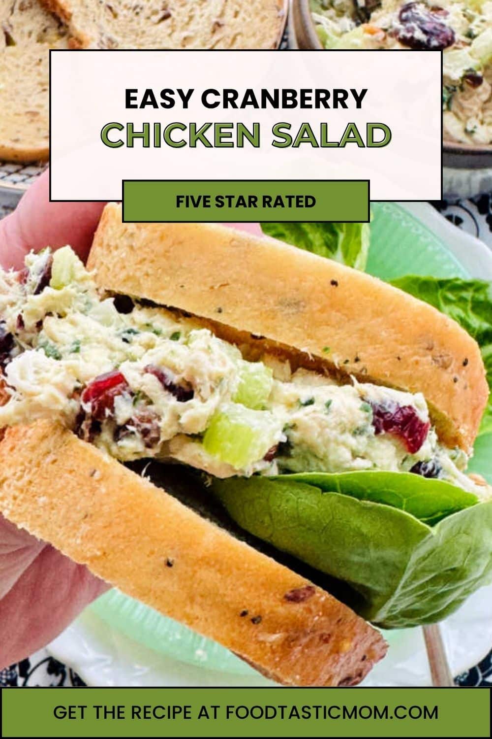 Perfect for meal prep this easy cranberry chicken salad recipe uses rotisserie chicken. Serve on a bed of lettuce or use it for sandwich filling. via @foodtasticmom