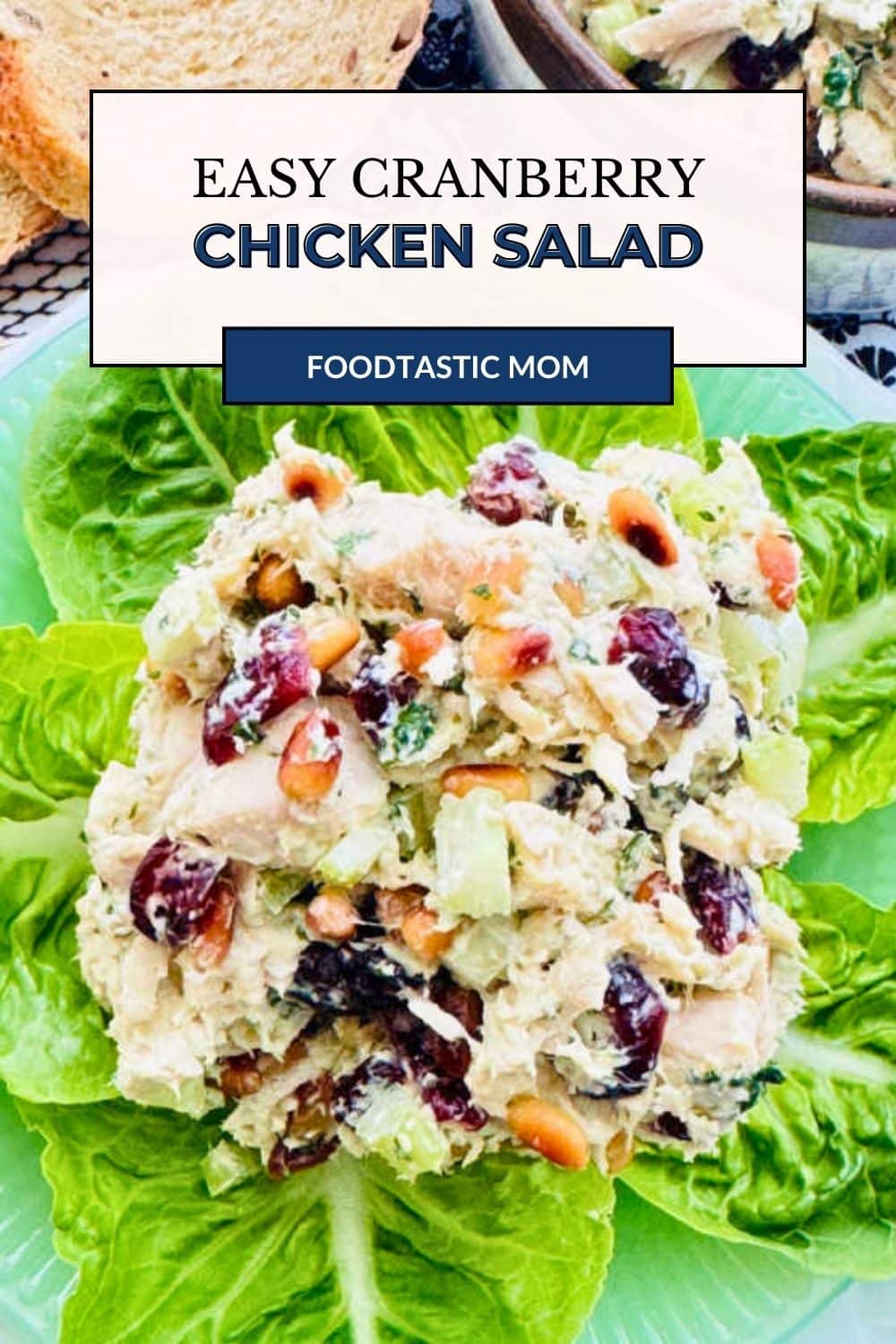Perfect for meal prep this easy cranberry chicken salad recipe uses rotisserie chicken. Serve on a bed of lettuce or use it for sandwich filling. via @foodtasticmom