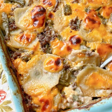 freshly baked hamburger potato casserole