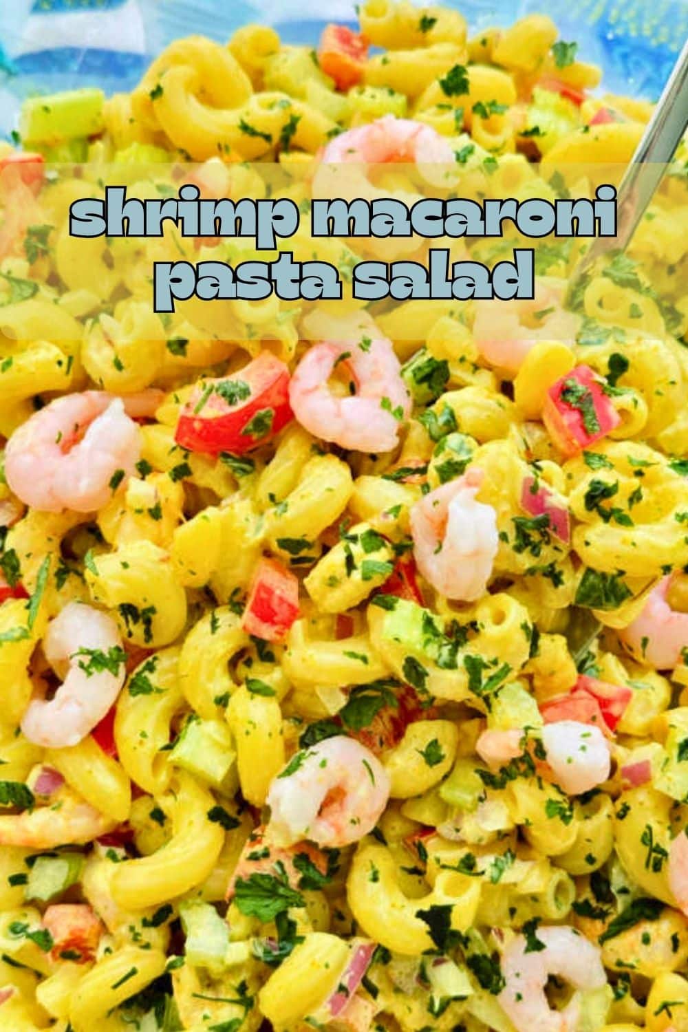 Learn how to make my easy shrimp macaroni pasta salad recipe that has a bright and flavorful curry, apricot and lemon dressing. via @foodtasticmom