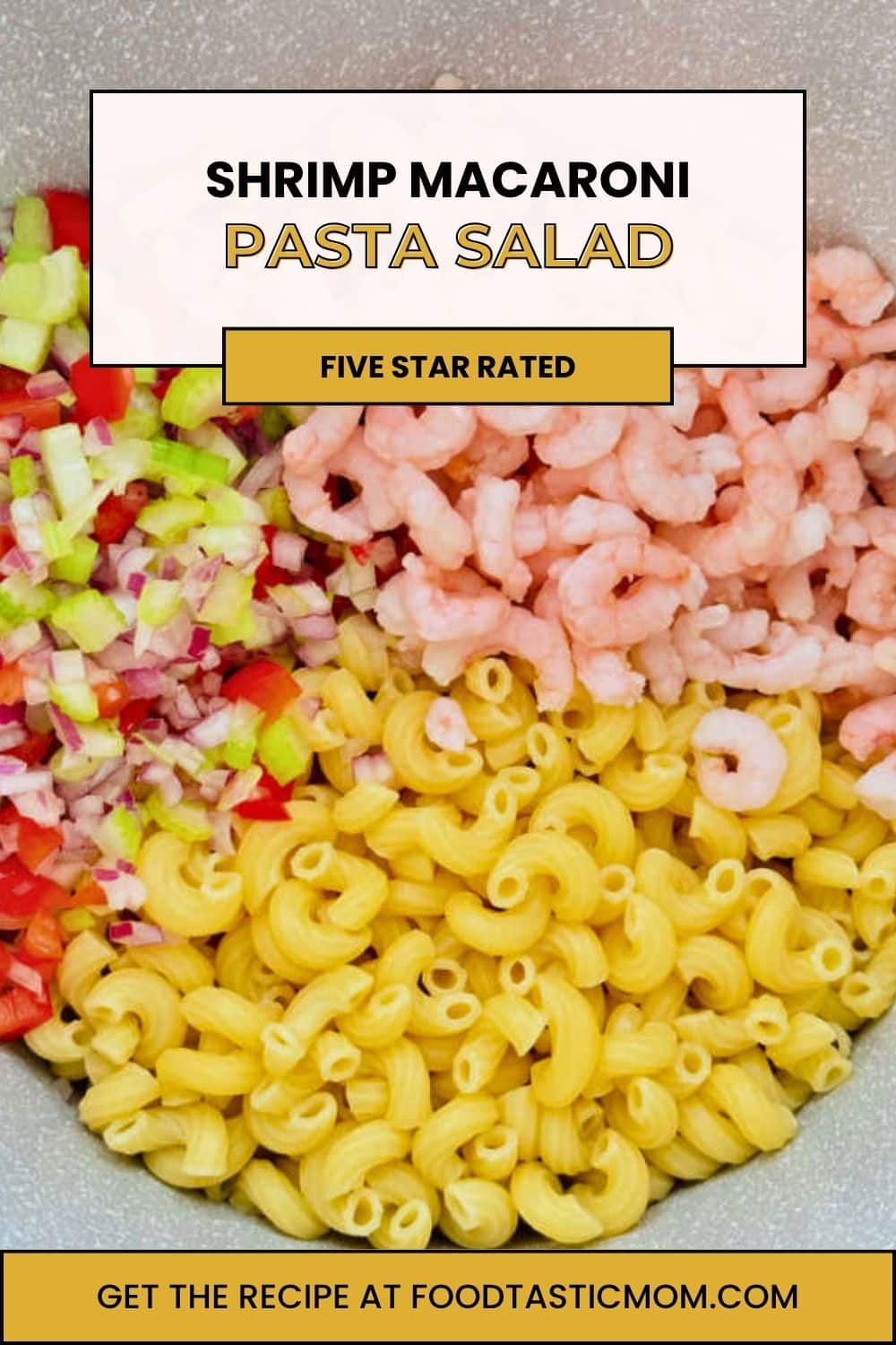 Learn how to make my easy shrimp macaroni pasta salad recipe that has a bright and flavorful curry, apricot and lemon dressing. via @foodtasticmom